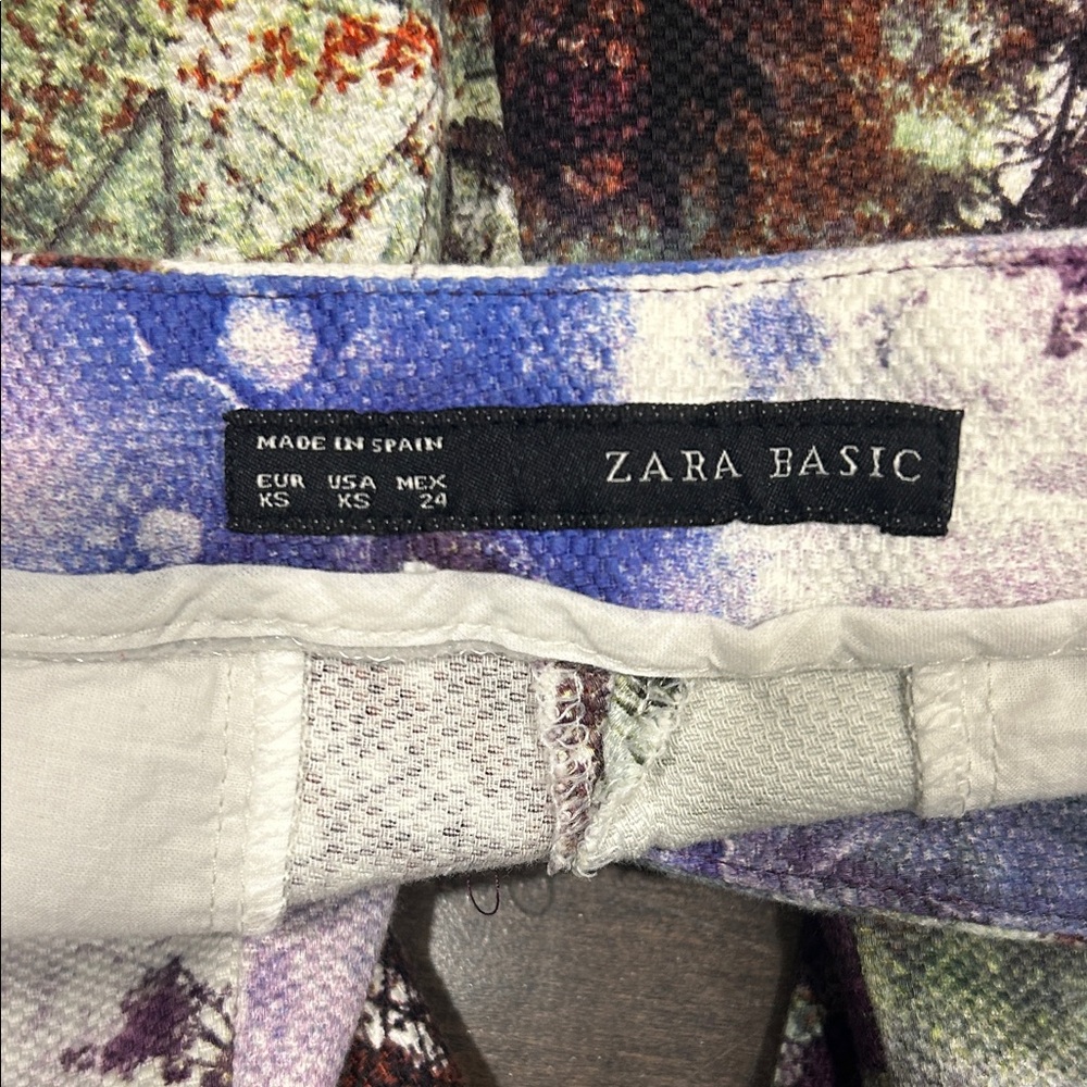 Zara Basic Multicolor Abstract Pants - image 2